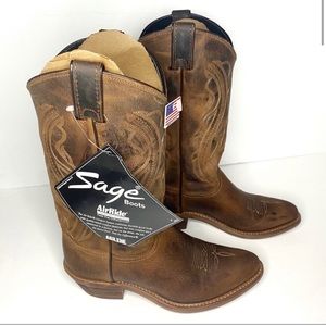 NIB Sage • leather country cowgirl cowboy boots
